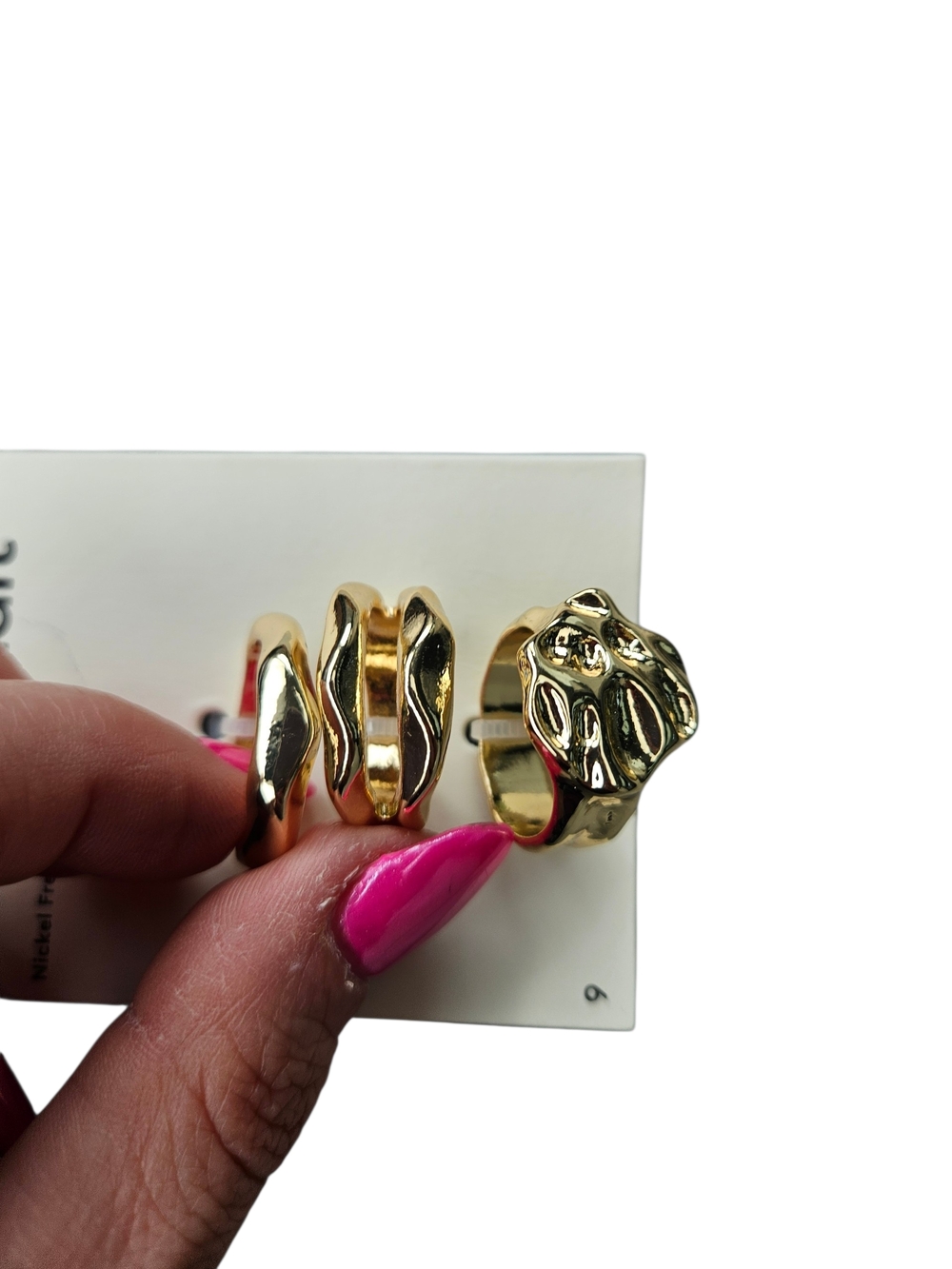 Open Edit set of 3 gold-tone rings Size 9 NEW - Picture 3 of 4